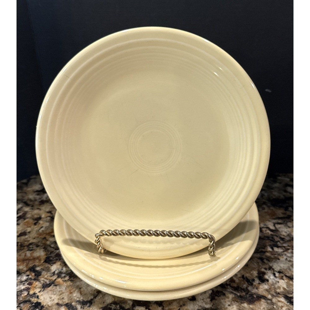 Fiestaware Pale Yellow Salad Dessert Plate Fiesta‎ 7 1/4" HLC USA Set Of 3
